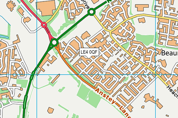 LE4 0QF map - OS VectorMap District (Ordnance Survey)