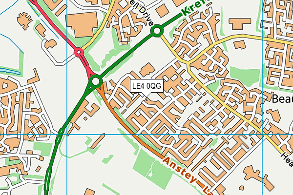 LE4 0QG map - OS VectorMap District (Ordnance Survey)