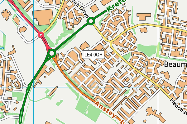 LE4 0QH map - OS VectorMap District (Ordnance Survey)