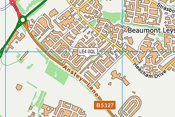 LE4 0QL map - OS VectorMap District (Ordnance Survey)