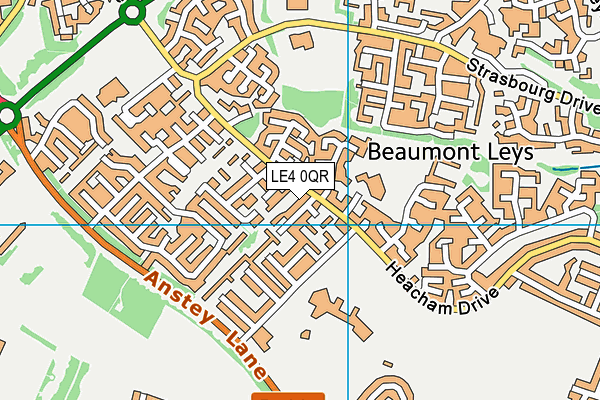 LE4 0QR map - OS VectorMap District (Ordnance Survey)