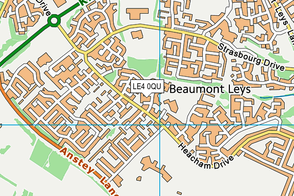 LE4 0QU map - OS VectorMap District (Ordnance Survey)