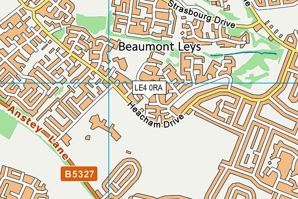 LE4 0RA map - OS VectorMap District (Ordnance Survey)