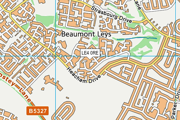 LE4 0RE map - OS VectorMap District (Ordnance Survey)