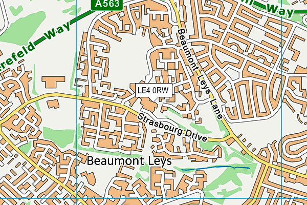 LE4 0RW map - OS VectorMap District (Ordnance Survey)