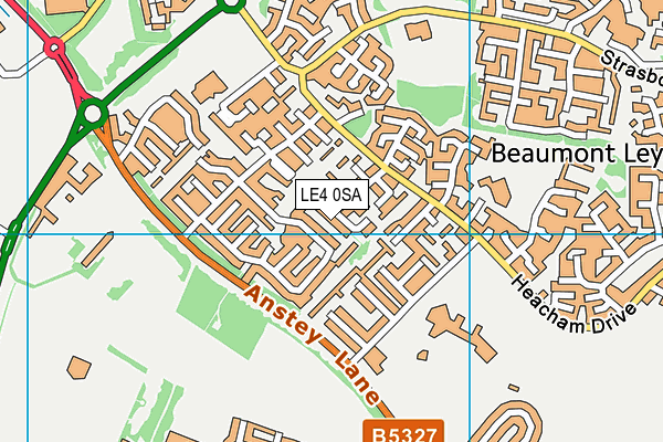 LE4 0SA map - OS VectorMap District (Ordnance Survey)