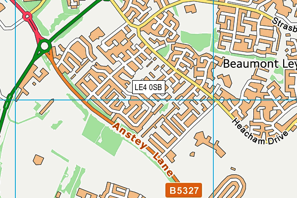 LE4 0SB map - OS VectorMap District (Ordnance Survey)