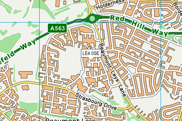 LE4 0SE map - OS VectorMap District (Ordnance Survey)