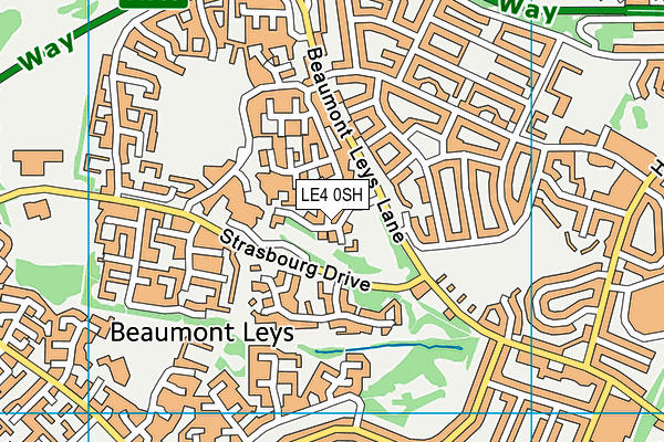 LE4 0SH map - OS VectorMap District (Ordnance Survey)