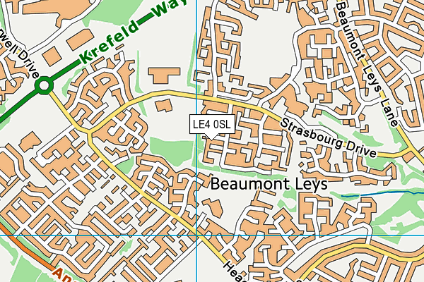 LE4 0SL map - OS VectorMap District (Ordnance Survey)