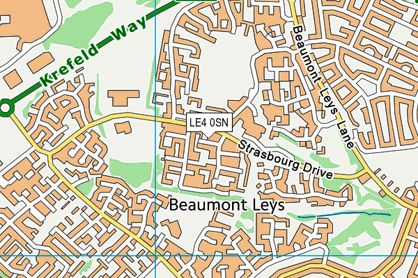 LE4 0SN map - OS VectorMap District (Ordnance Survey)