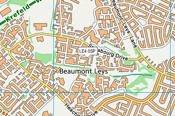 LE4 0SP map - OS VectorMap District (Ordnance Survey)