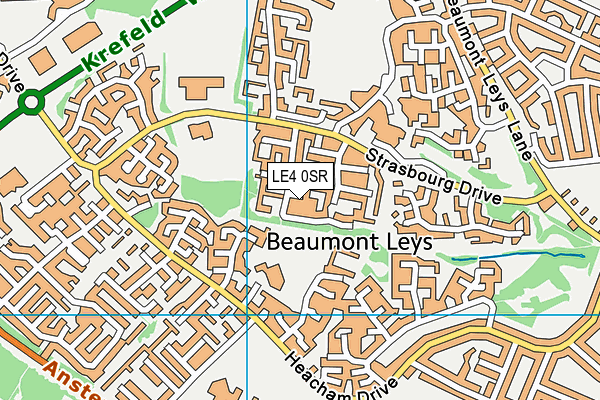 LE4 0SR map - OS VectorMap District (Ordnance Survey)