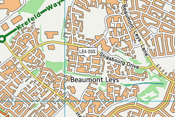 LE4 0SS map - OS VectorMap District (Ordnance Survey)