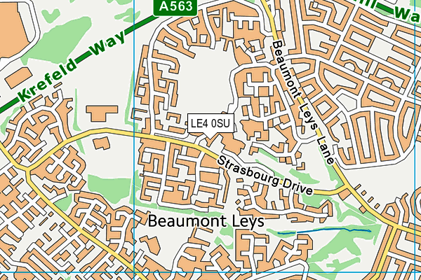 LE4 0SU map - OS VectorMap District (Ordnance Survey)
