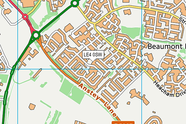 LE4 0SW map - OS VectorMap District (Ordnance Survey)