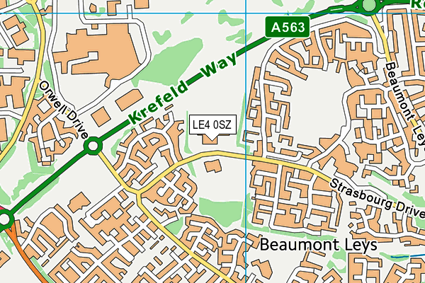 Babington Academy map (LE4 0SZ) - OS VectorMap District (Ordnance Survey)
