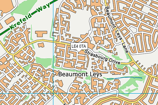 LE4 0TA map - OS VectorMap District (Ordnance Survey)