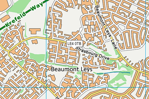 LE4 0TB map - OS VectorMap District (Ordnance Survey)