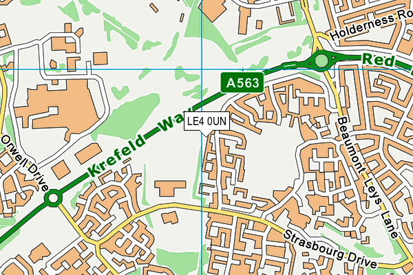 LE4 0UN map - OS VectorMap District (Ordnance Survey)