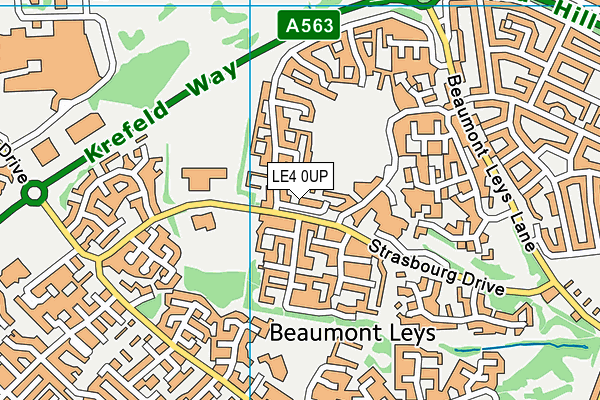 LE4 0UP map - OS VectorMap District (Ordnance Survey)