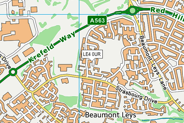 LE4 0UR map - OS VectorMap District (Ordnance Survey)