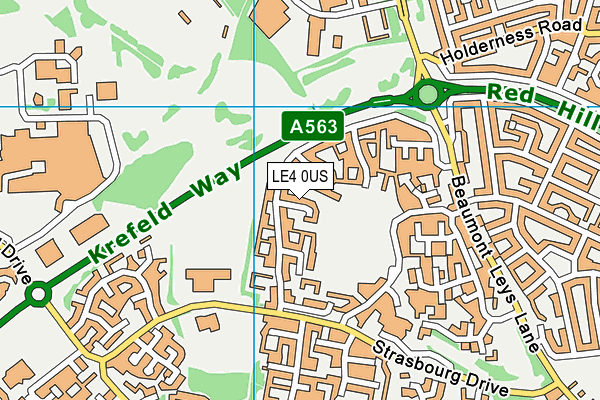 LE4 0US map - OS VectorMap District (Ordnance Survey)