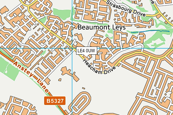 LE4 0UW map - OS VectorMap District (Ordnance Survey)
