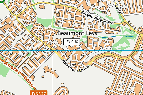 LE4 0UX map - OS VectorMap District (Ordnance Survey)