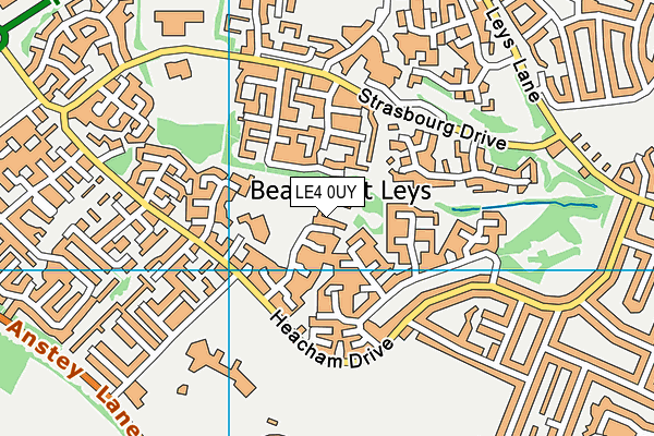 LE4 0UY map - OS VectorMap District (Ordnance Survey)