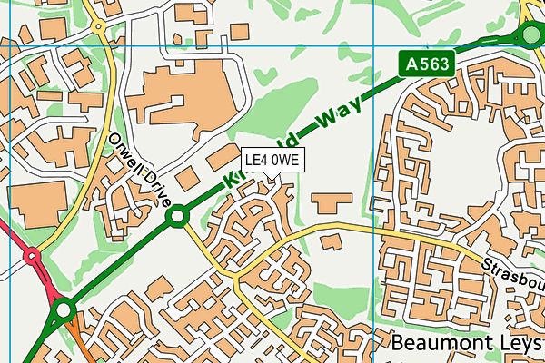 LE4 0WE map - OS VectorMap District (Ordnance Survey)