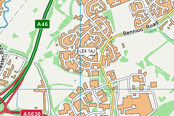 LE4 1AJ map - OS VectorMap District (Ordnance Survey)