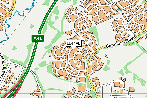 LE4 1AL map - OS VectorMap District (Ordnance Survey)