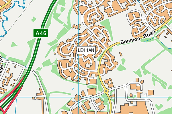LE4 1AN map - OS VectorMap District (Ordnance Survey)