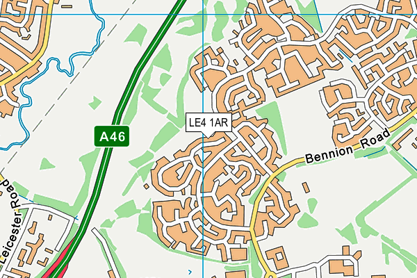 LE4 1AR map - OS VectorMap District (Ordnance Survey)