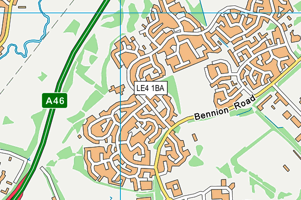 LE4 1BA map - OS VectorMap District (Ordnance Survey)