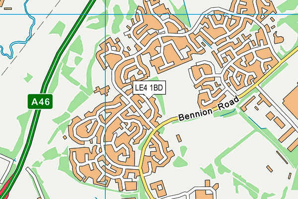 LE4 1BD map - OS VectorMap District (Ordnance Survey)