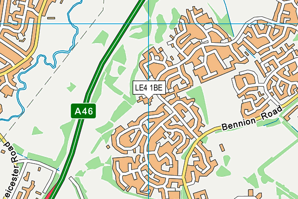 LE4 1BE map - OS VectorMap District (Ordnance Survey)