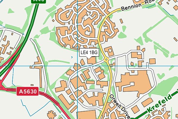 LE4 1BG map - OS VectorMap District (Ordnance Survey)