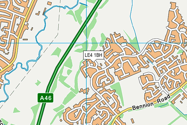 LE4 1BH map - OS VectorMap District (Ordnance Survey)
