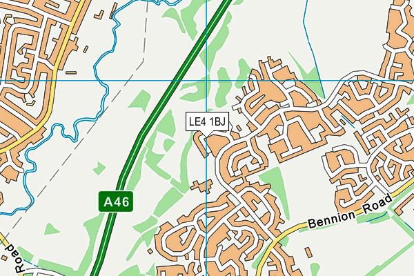 LE4 1BJ map - OS VectorMap District (Ordnance Survey)