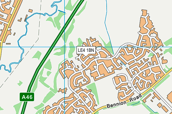 LE4 1BN map - OS VectorMap District (Ordnance Survey)