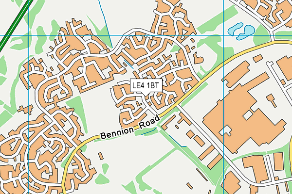 LE4 1BT map - OS VectorMap District (Ordnance Survey)