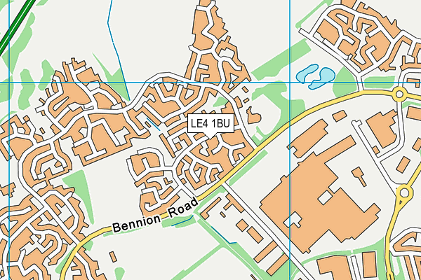 LE4 1BU map - OS VectorMap District (Ordnance Survey)