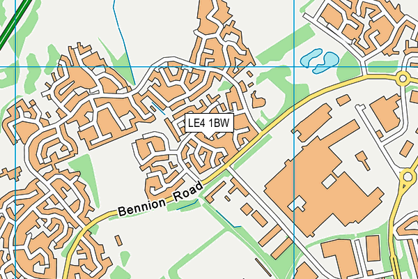 LE4 1BW map - OS VectorMap District (Ordnance Survey)