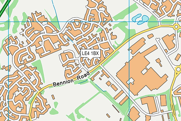 LE4 1BX map - OS VectorMap District (Ordnance Survey)