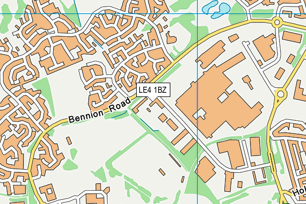 LE4 1BZ map - OS VectorMap District (Ordnance Survey)