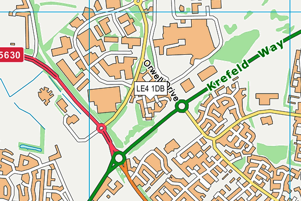 LE4 1DB map - OS VectorMap District (Ordnance Survey)