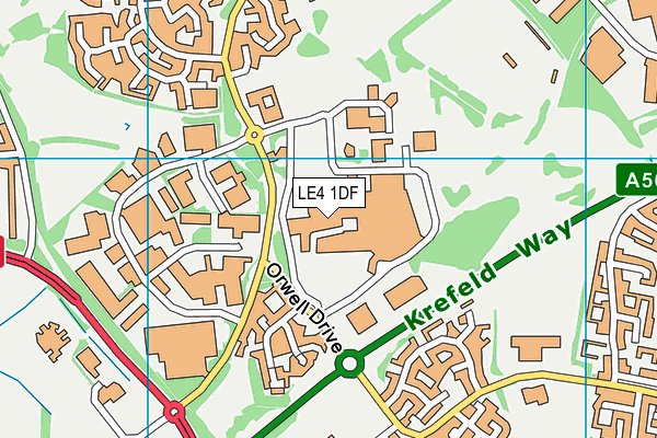 LE4 1DF map - OS VectorMap District (Ordnance Survey)