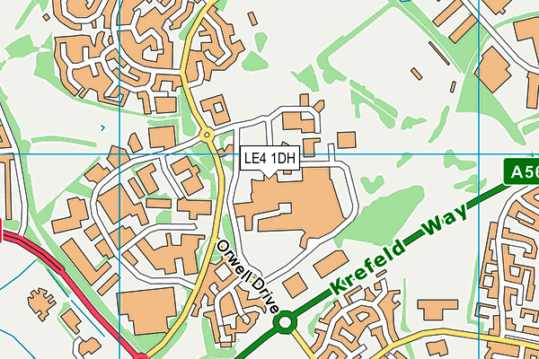 LE4 1DH map - OS VectorMap District (Ordnance Survey)